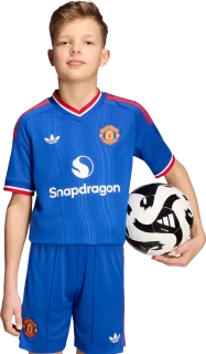 Dětský venkovní fotbalový dres Adidas Manchester United 26/27 modrý