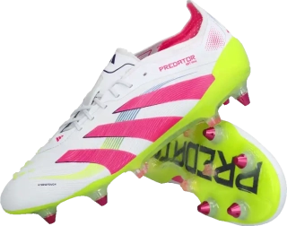 Pánské kopačky kolíky Adidas Predator Elite SG bílo-růžové